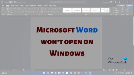 Microsoft Word won’t open on Windows PC