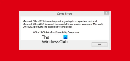 Office Click-to-Run Extensibility Component Error