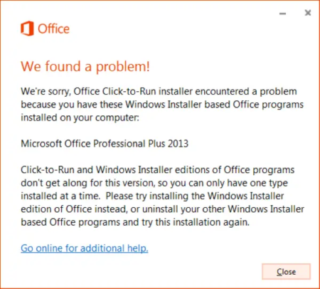 Office Click-to-Run Installer and MSI problem on Windows 11/10