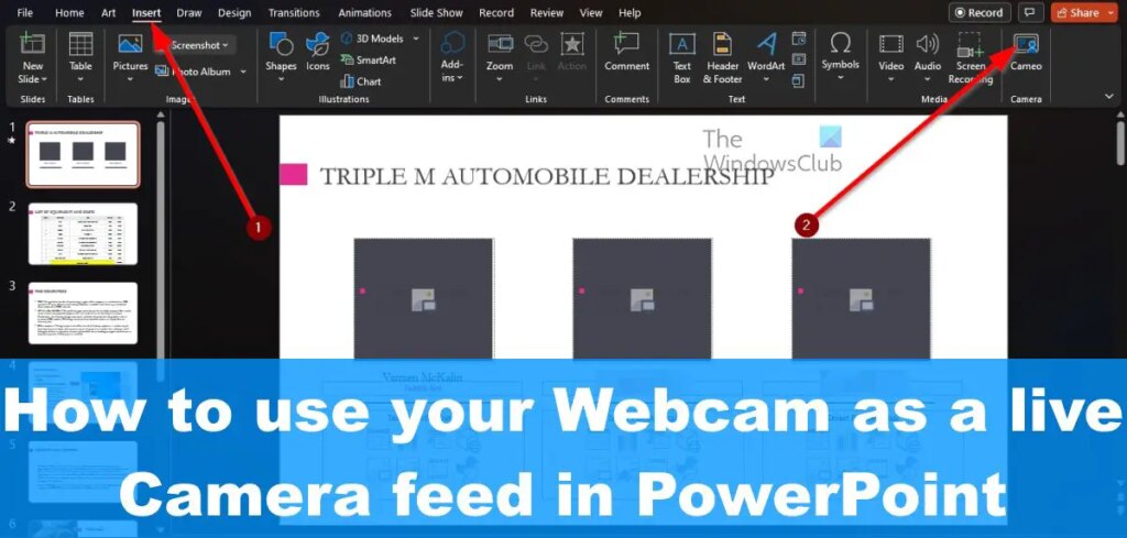 How to add live webcam video to a PowerPoint presentation