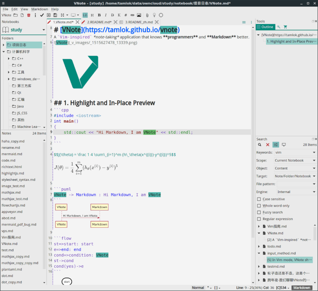 How to install the VNote markdown editor on Linux