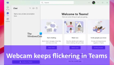 Webcam flickering in Teams during video calls