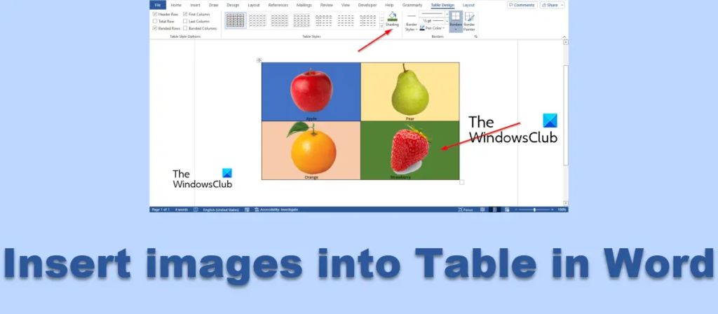 How to insert Images into Table in Microsoft Word