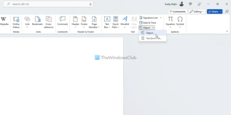 How to link or embed PowerPoint PPT or PDF objects in Word