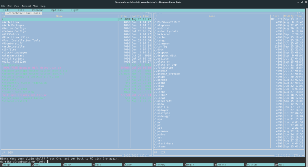 How to browse the hard drive from the terminal in Linux